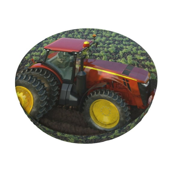Rateoe farm tractor Pattern Round Bar Stool Seat Covers,Washable Stool Cushion Slipcover Elastic Bar Chair Covers for 12-14 Inch Chair-14 inch