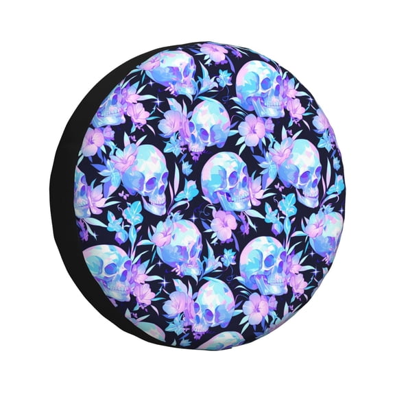 Rateoe flower Skull star Pattern Tire Cover Wheel Protectors Weatherproof Wheel Covers Universal Fit for Trailer Rv SUV Truck Camper Travel Trailers Accessories-14 inch