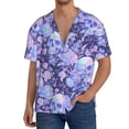 thumbnail image 1 of Rateoe flower crystal Skull Pattern Men's Short Sleeve Classic Shirt, Casual Short-Sleeved Shirt, Lightweight Summer Shirt, Cuban Collar Shirt,Button-Front Shirt-Medium, 1 of 5