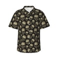 thumbnail image 1 of Rateoe funny Retro Skull Pattern Men’s Hawaiian Shirt – Short Sleeve Button-Down Tropical Beach Shirt, Lightweight & Breathable Casual Aloha Shirt with Pocket,3X-Large, 1 of 7