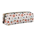 thumbnail image 1 of Rateoe funny cats celebrating Valentine's Day Print Leather Pencil Case with Smooth Zipper, Compact Storage for Writing Tools & Art Supplies, 8.26" x 1.96" x 2.16", 1 of 7