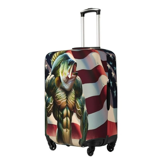 Rateoe giant bass with big muscles Printed Luggage Cover, Suitcase Protector Fits 18-32 Inch Luggage-Large