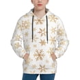 thumbnail image 1 of Rateoe gold Snowflake print Pattern Boys Hoodie, Youth Pullover Hooded Sweatshirt, Kangaroo Pocket Hoodie for Kids-X-Large, 1 of 6