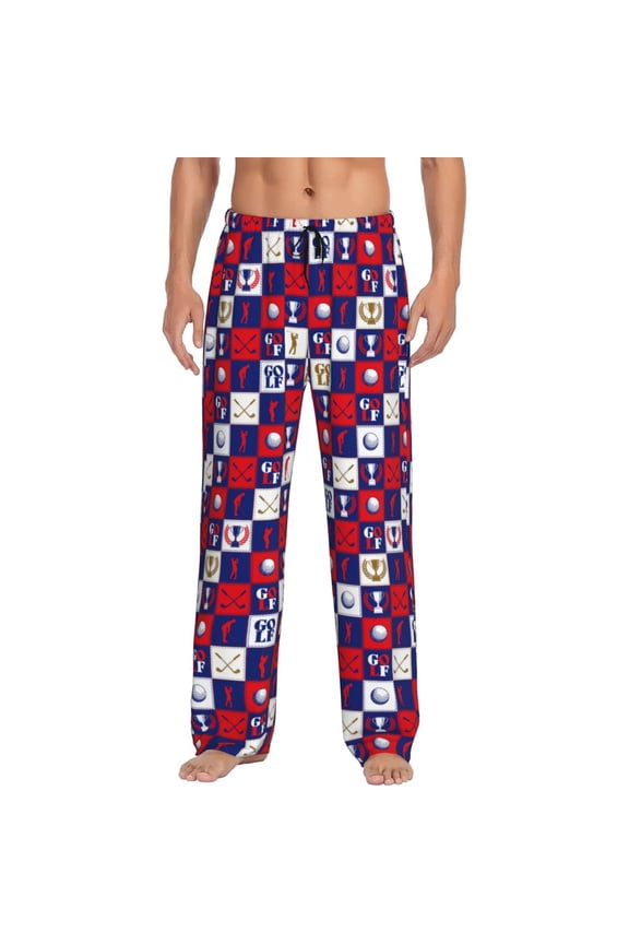golf Pattern Men’s Ultra-Soft Comfy Pajama Lounge Pants Sleepwear,Comfortable Lounge Wear,lightweight Pajamas, Casual Home Wear-Small