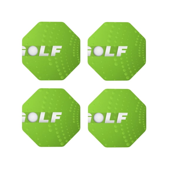 Rateoe golf ball Printed Drink Coasters Set of 4 Leather Coasters Spill Protection for Table Desk,Durable and Non Slip Leather Coaster ,4 Inches Drink Mats-Octagon