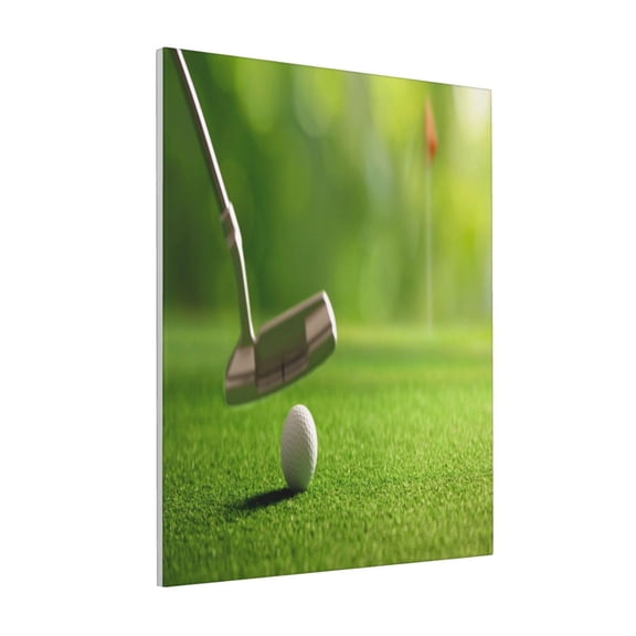 Rateoe golf ball after putting to the golf hole Pattern Decorative Picture – Unique Modern Wall Art, Ready-to-Hang Canvas Print for Home (Vertical)