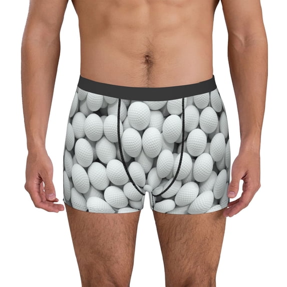 Rateoe golf balls Mens Boxer Briefs Poly Spandex Performance Boxer Briefs Underwear Hem Boxer Briefs-Small