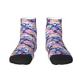 thumbnail image 1 of Rateoe graffiti style Skull flower Pattern Quarter Crew Socks,Toe Seamed Ankle Socks,Cotton Cushioned Breathable Athletic Crew Sports Socks, 1 of 7