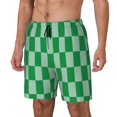 thumbnail image 1 of Rateoe green party Pattern Men’s Swim Shorts with Compression Liner – Double-Layered Quick-Dry Swimwear, Comfortable & Stretchy Beach Shorts-Medium, 1 of 6