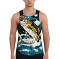 thumbnail image 1 of Rateoe green salmon fish Pattern Sleeveless Gym Shirt Muscle Tee Breathable Workout Shirt Slim-Fit Tank Quick Dry Fit Muscle Tank Top Bodybuilding Sleeveless T Shirt-3X-Large, 1 of 7