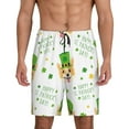 thumbnail image 1 of Rateoe happy dog. St. Patricks Day Print Men's Lounge Shorts – Soft & Breathable Pajama Bottoms with Pockets, Elastic Waistband, Lightweight Sleepwear for Nightwear & Loungewear-, 1 of 6