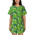 thumbnail image 1 of Rateoe large mouth green color bass fish Pattern Women's Short-Sleeved Pajama Set - 2 Piece Soft and Lightweight Sleepwear Set-XX-Large, 1 of 6