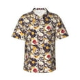 thumbnail image 1 of Rateoe lips record rock Skull Pattern Men’s Hawaiian Shirt – Short Sleeve Button-Down Tropical Beach Shirt, Lightweight & Breathable Casual Aloha Shirt with Pocket,Medium, 1 of 7