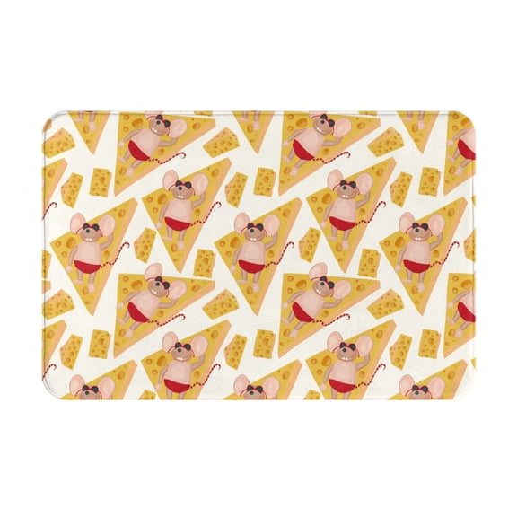 Rateoe mouse holiday Pattern Flannel Door Mat Indoor Outdoor Entrance, Waterproof All-Weather Doormat,Fade Resistant, Low Profile Entryway Mat 16x24in