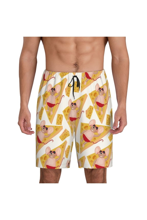 mouse holiday Print Men's Lounge Shorts – Soft & Breathable Pajama Bottoms with Pockets, Elastic Waistband, Lightweight Sleepwear for Nightwear & Loungewear-X-Large