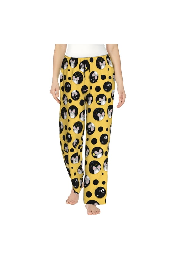 mouse live in cheese home Pattern Women’s Ultra-Soft Comfy Pajama Lounge Pants Sleepwear,Comfortable Lounge Wear,lightweight Pajamas, Casual Home Wear-X-Large