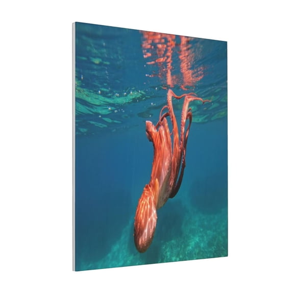 Rateoe octopus swimming Pattern Decorative Picture – Unique Modern Wall Art, Ready-to-Hang Canvas Print for Home (Vertical)