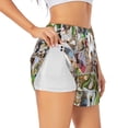 thumbnail image 1 of Rateoe pets and birds Collage Printed 2 in 1 Women's Workout Shorts for Athletic Gym Running Shorts with Phone Pockets-Large, 1 of 7