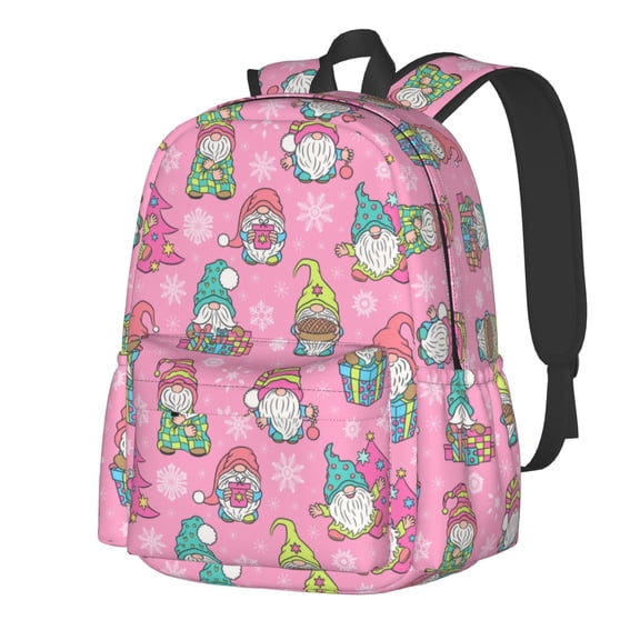 Rateoe pink Holiday Joy Pattern Student Backpack,Backpack for School,Lightweight Bag,Travel Backpack,Outdoor Backpack,Large Capacity Backpack