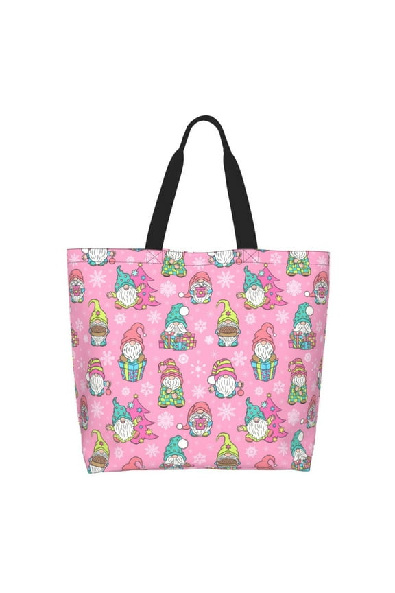 pink Holiday Joy Tote Bag - Waterproof Lightweight Handbags Travel Shoulder Bag for Hiking Yoga Gym Swimming Travel Beach