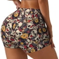 thumbnail image 1 of Rateoe rock Skull record artist Printed Power Workout Shorts for Women Tummy Control Squat Proof Ribbed Thick Seamless Scrunch Active Short-Small, 1 of 8