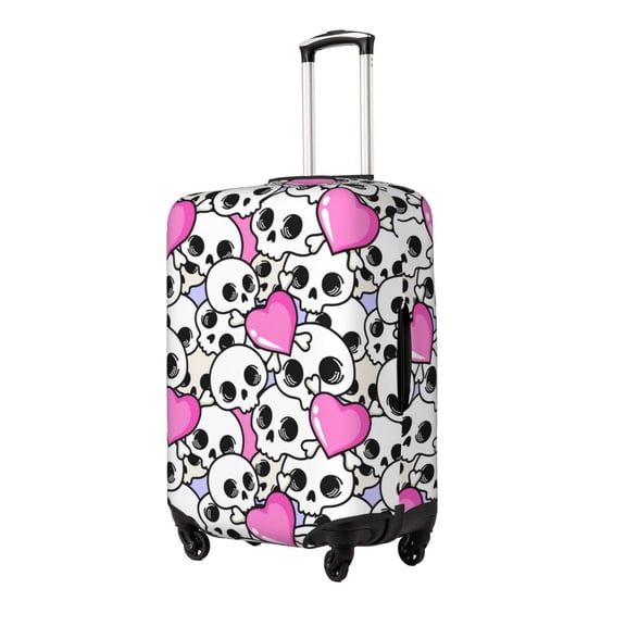 Rateoe skull with hearts Printed Luggage Cover, Suitcase Protector Fits 18-32 Inch Luggage-