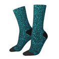 thumbnail image 1 of Rateoe teal sparkling for Women Casual Calf Socks - Cute Crew Socks - Thin Soft Above Ankle Socks Size 5-11, 1 of 6