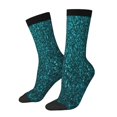 thumbnail image 1 of Rateoe teal sparkling for Women Casual Calf Socks - Cute Crew Socks - Thin Soft Above Ankle Socks Size 5-11, 1 of 6