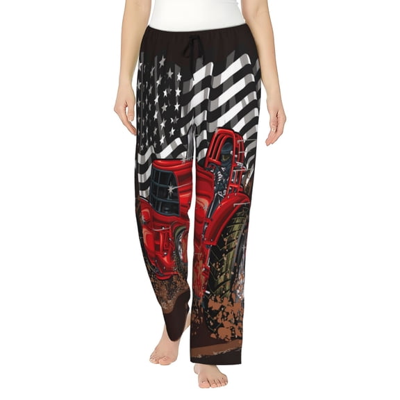 Rateoe tractor Pattern Women’s Ultra-Soft Comfy Pajama Lounge Pants Sleepwear,Comfortable Lounge Wear,lightweight Pajamas, Casual Home Wear-X-Large