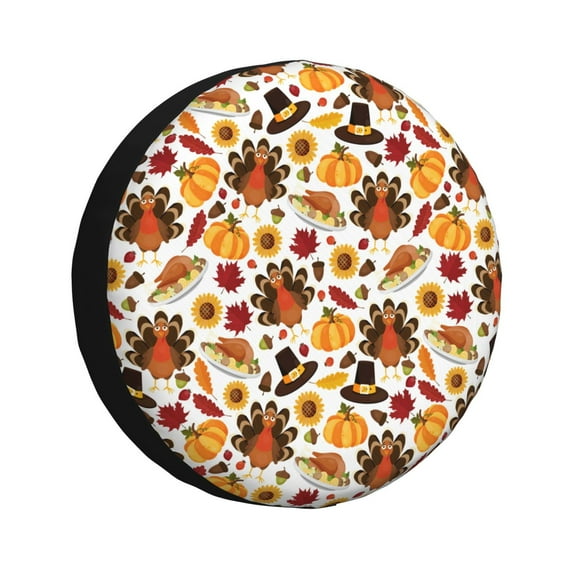 Rateoe turkey hat Pumpkin Pattern Tire Cover Wheel Protectors Weatherproof Wheel Covers Universal Fit for Trailer Rv SUV Truck Camper Travel Trailers Accessories-17 inch