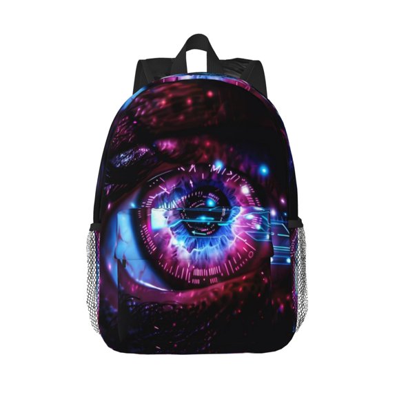 Rateoe v Pattern Student Backpack Water-resistant Backpack 15-inch Laptop Backpack Lightweight Adjustable School Backpack