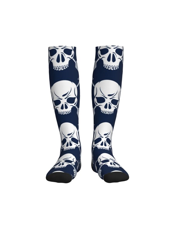 white arrow Skull Compression Socks for Women and Men 20-30mmHg-Circulation Support Socks Knee High Nurse Pregnant Running Medical and Travel Athletic