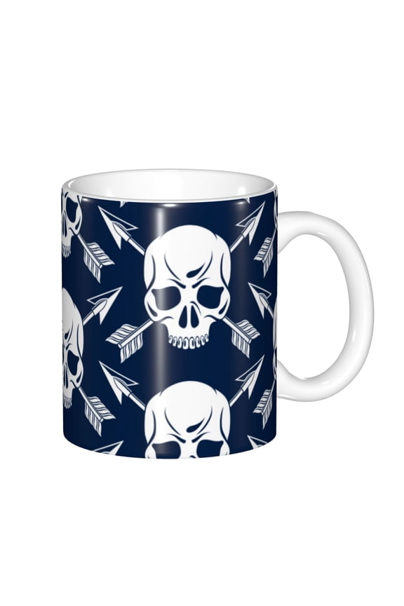 white arrow Skull Pattern Passport Holder Wallet Leather Mulit-purpose Travel Wallet Credit Cards Case ,Passport Cover for Women Men-6.5 in