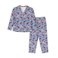 thumbnail image 1 of Rateoe winter Dachshund Pattern Womens Pajamas Set Long Sleeve Sleepwear Button Down Nightwear Soft Cotton Pj Lounge Sets-Large, 1 of 7