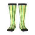 thumbnail image 1 of Rateoe yellow and green houndstooth Pattern Women’s Knee High Crew Socks,Trouser Socks, – Comfortable, Breathable, Moisture-Wicking and Soft, 1 of 6