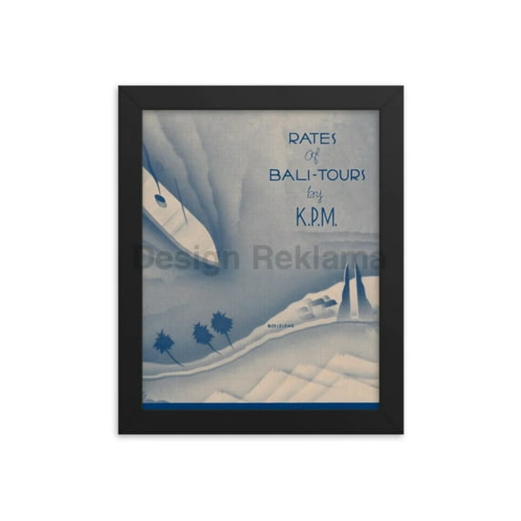Rates Of Bali Tours By KPM-Koninklijke Paketvaart Maatschappij Line, 1936. Framed Vintage Travel Poster
