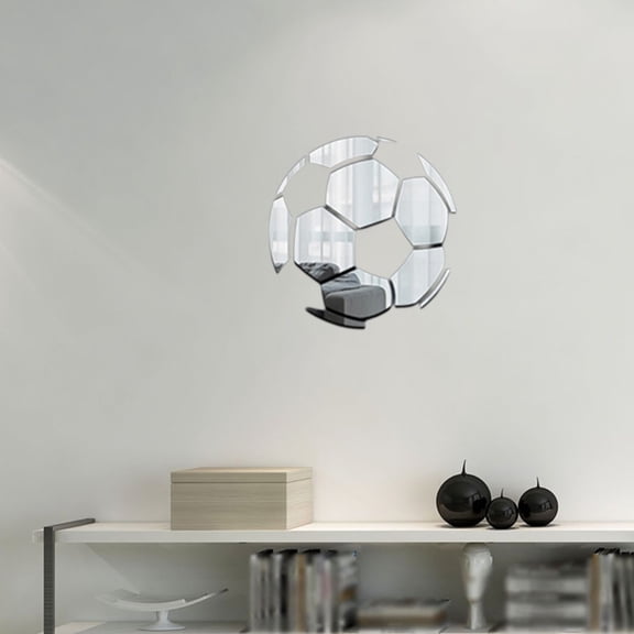 Ratfeit 12-Pack Acrylic Mirror Soccer Ball Wall Decals, Sports Theme Wall Decor For Bedroom & Living Room, 30X30Cm