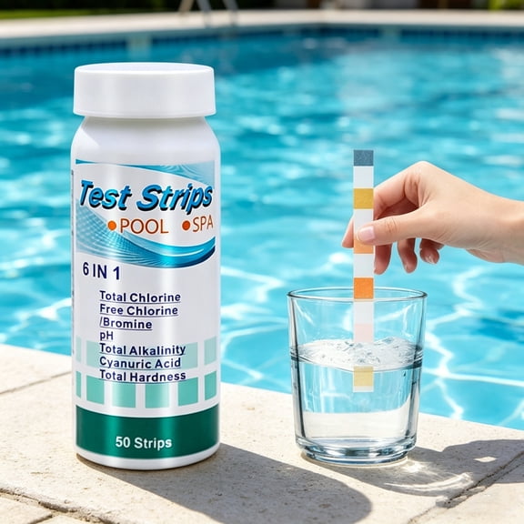 Ratfeit 6-In-1 Water Test Strips For Ph Hardness Alkalinity, Swimming Pool & Spa Testing Kit, Hot Tub & Above Ground Pool Water Quality Monitor, Aquarium & Fish Tank Use