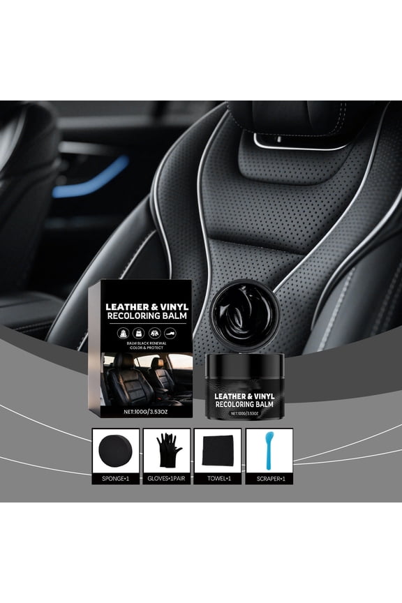 Black Leather Dye Repair Kit Restores Leather Color With Even Coverage Suitable For Bags, Leather Jackets, Dress Shoes, And Automotive Leather Upholstery