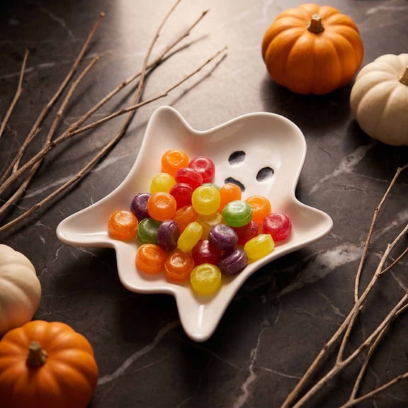 Ratfeit Ceramic Ghost Tray Jewelry Storage Dish, Cute Halloween Decorative Trinket Tray For Keys, Wallets, Snacks, White Ceramic Serving Tray For Home Kitchen Desktop Organizer Or Party