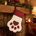 thumbnail image 1 of Ratfeit Christmas Paw Pet Stocking, 15.3-Inch, Red Tartan Plaid Design, With Hanging Cord, Holiday Fireplace Ornament, Pet Gift Sack for Pets, 1 of 7