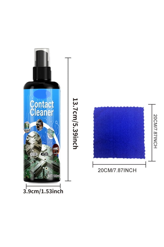 Electronic Cleaner Spray For Circuit Boards & Keyboards 100Ml With Microfiber Cloth - Fast-Drying, Non-Conductive, Non-Corrosive
