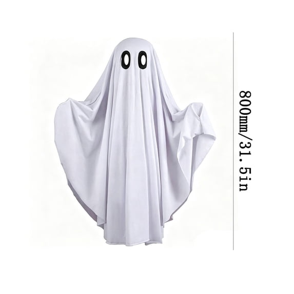 Ratfeit Halloween Ghost Cape Costume for Adults, White Sheet Robe With Eye Holes for Men & Women Horror Theme Party