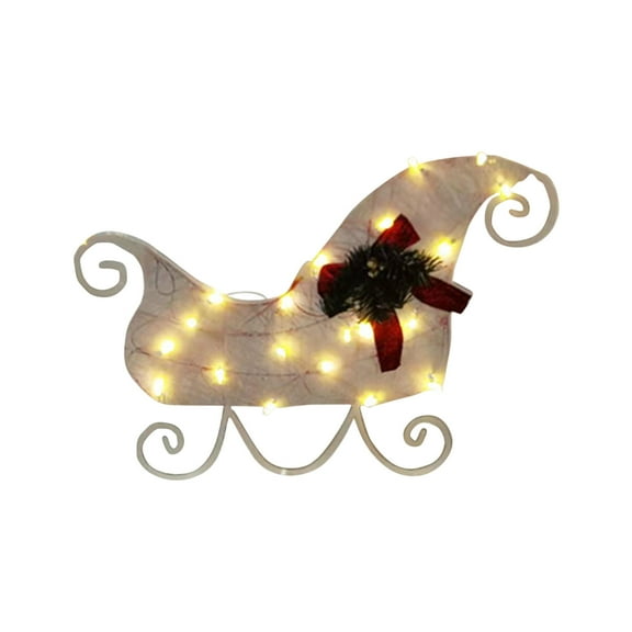 Ratfeit Lighted Christmas Reindeer Sleigh Outdoor Yard Decoration, Christmas Deer Outdoor Decoration with LED Lights, Outdoor Lighted Holiday Deer Christmas Yard Decoration Light Up Display