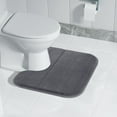 thumbnail image 1 of Ratfeit Modern Solid Dark Gray Velvet Fleece Bath Rug, 16'' x 20'', Non Slip, 1 of 7