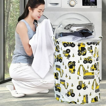 Ratfeit Round Laundry Basket, Waterproof Basketball Laundry Hamper Collapsible Baby Storage Baskets for Boys Room Decor, Nursery Hamper, Bedroom, Toy Organizer