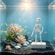 Ratfeit Skeleton Aquarium Ornament, Air Driven Dancing Skull Fish Tank Decor With Stable Base, No Electricity Needed for Fish Tank or Terrarium