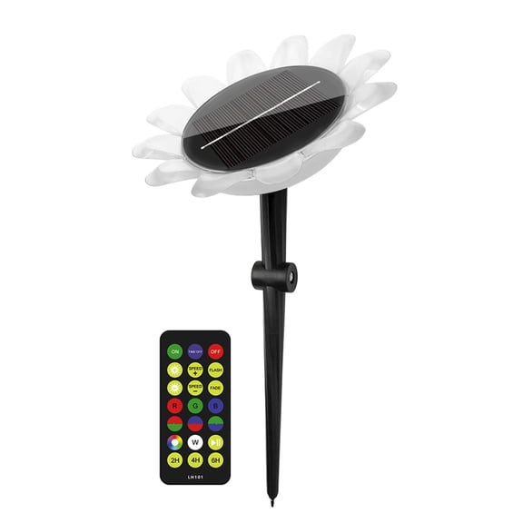 Ratfeit Solar Powered Color Changing Sunflower Garden Stakes, 14-Mode Remote Control Yard Lights, Waterproof Landscape Art For Patio, Lawn, Pool & Pond