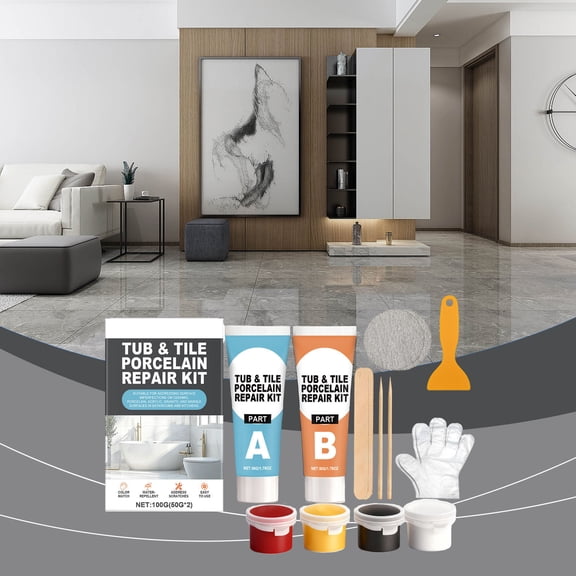Ratfeit Tile Repair Kit, Invisible Crack And Chip Filler For Ceramic Porcelain And Marble Tiles, Waterproof Grout And Adhesive For Bathroom Kitchen And Floor Restoration