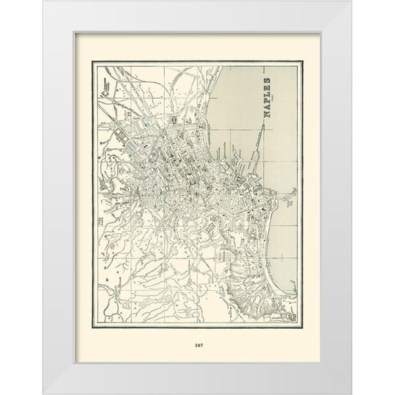 Rathbun 11x14 White Modern Wood Framed Museum Art Print Titled - Naples Italy - Rathbun 1893